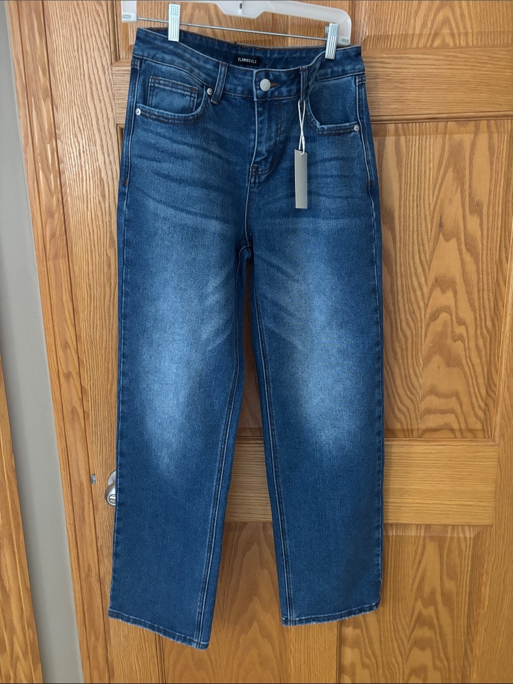 NWT Flamingals Women’s Straight Leg Jeans in Dark Blue 6 8 medium
